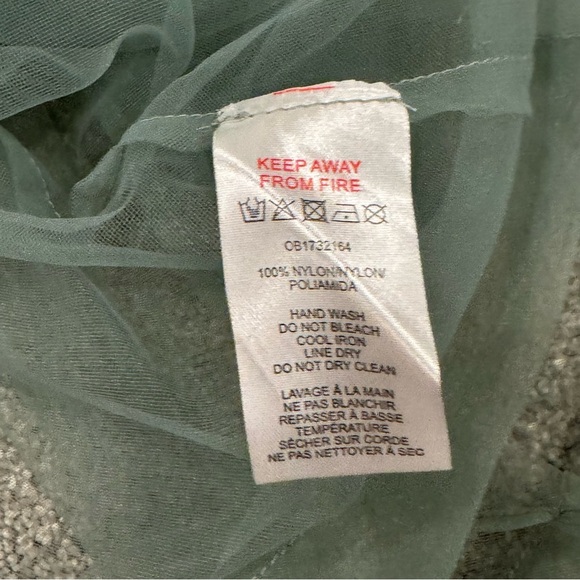 Anthropologie Maeve Sleeveless Sheer Tulle Overlay Duster One Size Green - Picture 8 of 9